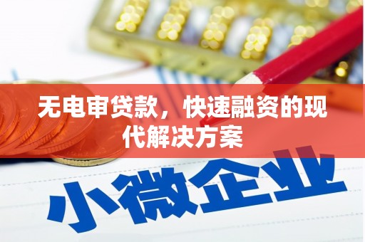 邯郸无电审贷款，快速融资的现代解决方案