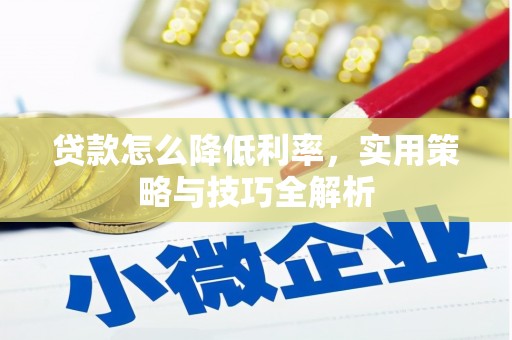 漳州贷款怎么降低利率，实用策略与技巧全解析