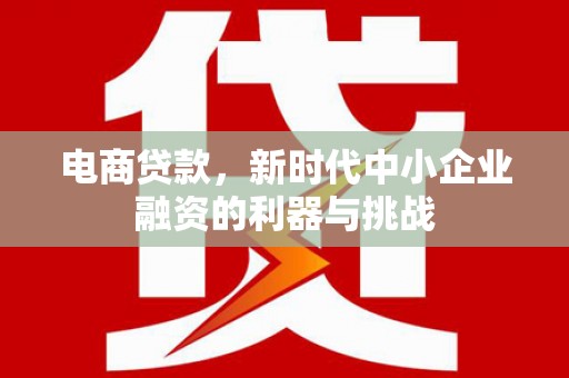 树林电商贷款，新时代中小企业融资的利器与挑战
