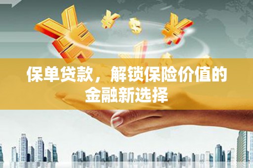 囊谦保单贷款，解锁保险价值的金融新选择
